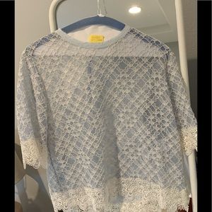 Sandro lace top light blue!